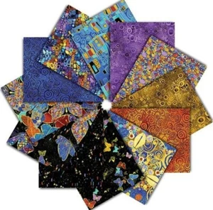 Timeless Treasures Wings of Gold Pre-Cut Fat Quarter Bundle Cotton Fabric - Picture 1 of 6
