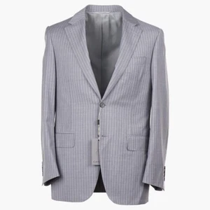 Canali Classic-Fit Gray Stripe Lightweight 'Travel' Wool Suit 38R (Eu 48) NWT - Picture 1 of 11