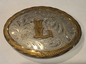 Initial Custom Letter L - Vintage Belt Buckle - Picture 1 of 7