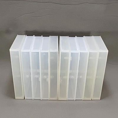 Lote de 10 estuches de almacenamiento vintage vacíos de plástico transparente VHS Foto 1 de 2