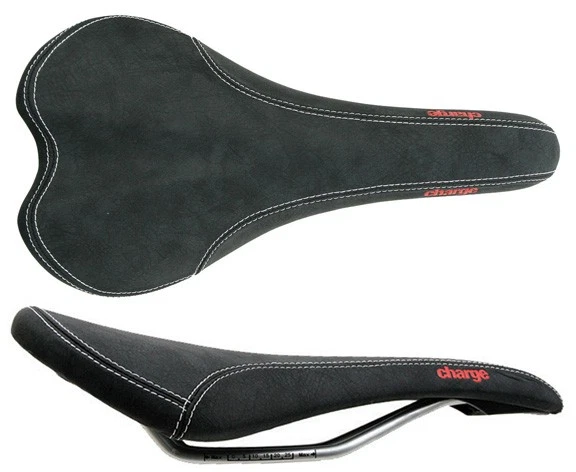 Charge Bikes Spoon saddle, CrMo - black/red logo - Image 1 of 1