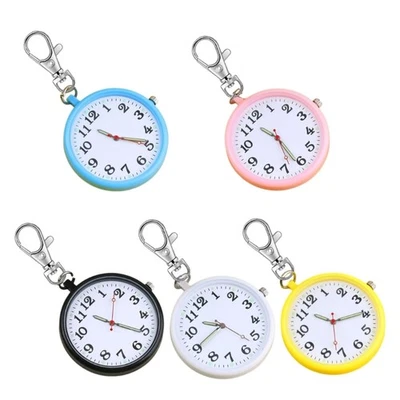 Keychain Pocket Watch With Large Number Plastic Case Shatterproof Glass For Easy - Image 1 of 4