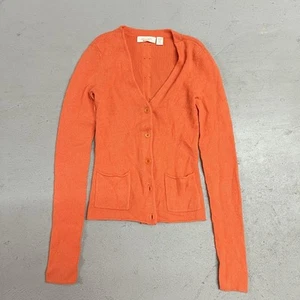 Cardigan maglione donna Inhabit maglia cashmere scollo a V bottoni arancione M Petite - Foto 1 di 13
