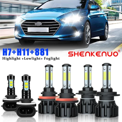 Para Hyundai Elantra 2014-2016 2017 2018 bombilla de faro LED+luz antiniebla Foto 1 de 4