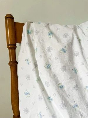 Simply Shabby Chic Cottage Core Blue Floral Full  Fitted Sheet Pillowcase 54”x80 - Image 1 of 4