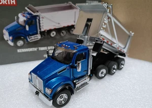 1:50 Alloy diecast car model Kenworth T880S SFFA Dump Truck Blue - Picture 1 of 9