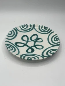 Vintage Gmundner Keramik Austria Dizzy Green Stripe Salad Plate 7.5” - Picture 1 of 4