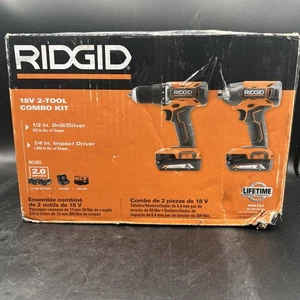 RIDGID 18V Cordless 2-Tool Combo Kit w/ Drill/Driver & Impact Driver - Picture 1 of 10