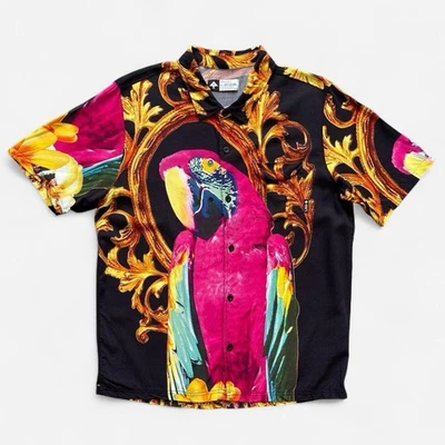 Hawaiian Bird Short Sleeve Shirt Medium Lifted Research Group Rayon Viscose - Image 1 of 4