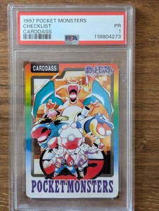 1997 Pokemon Pocket Monsters Carddass PSA 1 Checklist Bandai Charizard POOR - Picture 1 of 2
