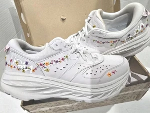 HOKA One One Bondi L VIBRANT BLOOM FLOWER EMBROIDERED SHOES WOMENS 13. Men 12 - Picture 1 of 7