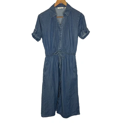 Women's XS Orvis Pleated Front Midi Chambray Short Sleeve Midi Dress - Image 1 of 4