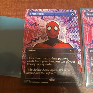 MTG Spider-man Brainstorm 7019 Secret Lair Bonus Card NM - non-Foil - Picture 1 of 2