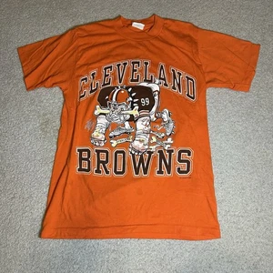 Vintage 1988 NFL Cleveland Browns Jack Davis Dog Caricature Shirt Size S/M - Picture 1 of 9