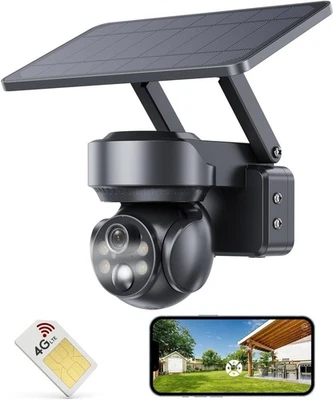 CAKPRIO Wireless Security Camera System Solar Battery Powered PTZ 4MP Outdoor