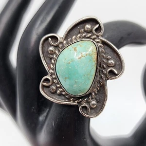 Indianer Sterling Silber Türkis Ring Old Pawn Vintage Größe 7 - Bild 1 von 8