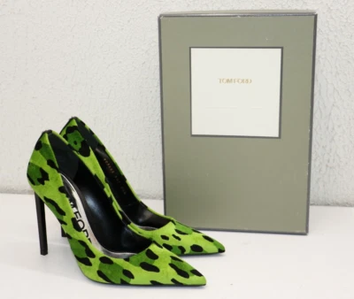 Bombas Tom Ford Terciopelo Estampado Animal Verde EU 40 US 8.5 Foto 1 de 4