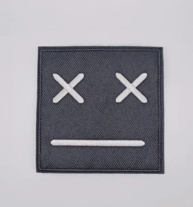 Dizzy Emoji Iron On Patch Funny Humour Punk Rock Gothic Brand New Free Post - Picture 1 of 5