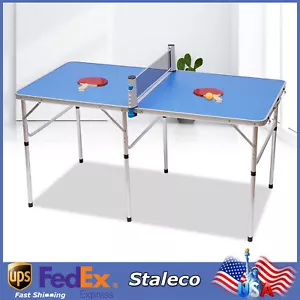 Foldable Ping Pong Table with Net Indoor Outdoor Tennis Table Ping Pong Foldable - Picture 1 of 8