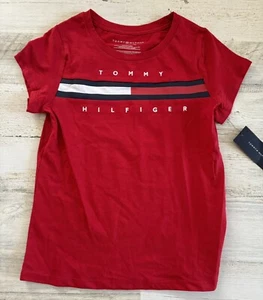 Tommy Hilfiger - Girls Kids Red Logo T-shirt - Picture 1 of 2