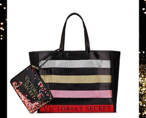 Victoria's Secret 2017 Limited Edition Black Friday Sequin Tote & Mini Bag  - Picture 1 of 2