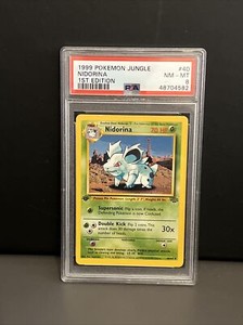 Pokemon Card nidorina 40/64 1st Edition jungle WOTC graded psa 8 near mint