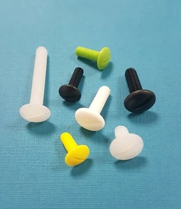 Nylon Plastic Slotted Mushroom Head Screws / Bolts / Fasteners Mixed Colours - Picture 1 of 7
