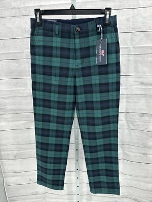 Vineyard Vines Boys Holiday Plaid Breaker Pants Blue Green Size 14 (4-AD9) - Image 1 of 4