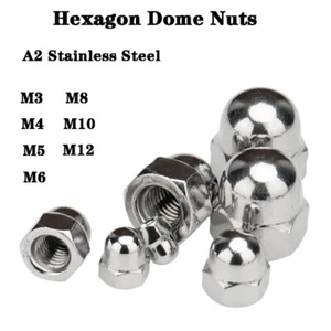 Tuercas de cúpula hexagonales bellota A2 acero inoxidable M3 M4 M5 M6 M8 M10 M12 tuercas de tapa hexagonales - Imagen 1 de 22