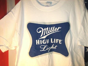 NEW (M) classic MILLER HIGH LIFE LIGHT lite Beer T Shirt MD  Bowling Bar racing - Picture 1 of 8