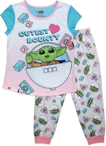 Lego Star Wars NEW NWT Cutest Glitter Pajama Set Logo Mandalorian 2pc Girls 7/8 - Picture 1 of 2