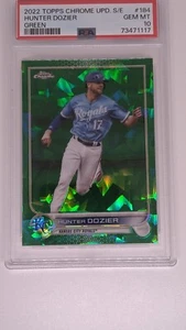 2022 Topps Chrome Update Sapphire Hunter Dozier #US184 - Green /75 PSA 10 - Picture 1 of 2