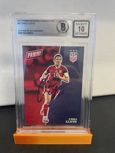 2017 PANINI NATIONAL USWNT - CARLI LLOYD - SIGNED BECKETT CERTIFIED AUTO 10 - Picture 1 of 2