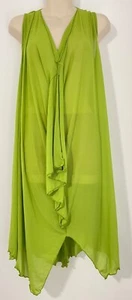 Vigorella green Mesh Scarf Cut sleeveless Stretch O/S Tunic top sheer NWT New - Picture 1 of 8