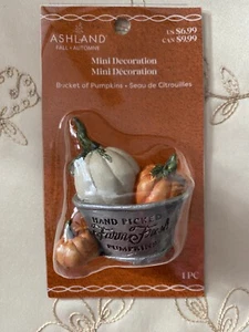 ASHLAND HALLOWEEN MINIATUREN EIMER MIT KÜRBISSEN NEU IN PKG HERBST THANKSGIVING - Bild 1 von 6