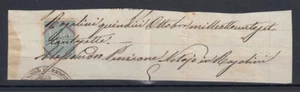 1871 MARCHE DA BOLLO PER REGISTRAZIONE 1 LIRA CON LOSANGHE USATA SU FRAMMENTO - Foto 1 di 1