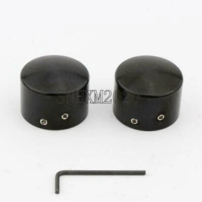 2 件黑色前轴螺母盖适用于 Harley Davidson Sportster 1200 铁杆 883 — 第 1/4 张图片