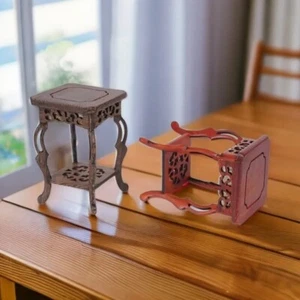 1pc Mini Wooden Stand Miniature Bonsai Storage Display Rack Desktop Decor Retro - Picture 1 of 16