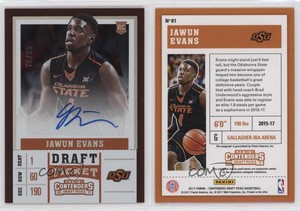 2017 Panini Contenders Draft Picks College Ticket /99 Jawun Evans Rookie Auto RC