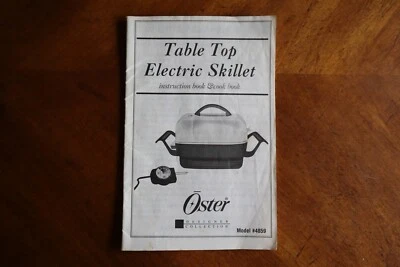 Sartén eléctrica Oster # 4859 libro de instrucciones manual recetas cocinar Foto 1 de 4