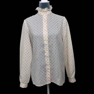 Lunares vintage años 70 Country Suburbans para mujer con volantes cuello falso hecho en la Unión en EE. UU. Foto 1 de 4