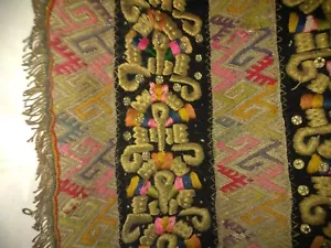 Antique Tribal Hand Embroidered Textile, With Metallic thread. Apprx 41 cm sq. - Picture 1 of 6