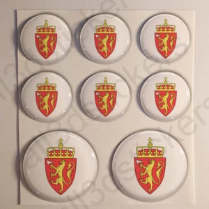Stickers Norway Coat of Arms Gel Domed Resin 3D Norway Vinyl Sticker Decals Moto - Foto 1 di 1