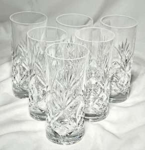 6 Vintage Longdrink Gläser, Kristallgläser, Mid-Century – 14 cm hoch Cocktail - Bild 1 von 3