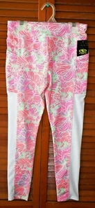 ATHLETIC WORKS CAPRIS LEGGING~Pastel Pink Print~Pockets~Stretch~Girls L10-12~NWT - Picture 1 of 2