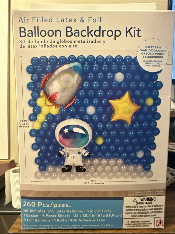Kit de gota trasera globo espacial 260 piezas lámina de látex fiesta de cumpleaños astronauta estrella Foto 1 de 1
