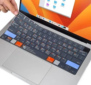 MacBook Shortcuts Keyboard Cover for MacBook Pro 14" 16" M3/M2/M1 A2918 A2992 - Afbeelding 1 van 7