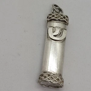 Sterling Silber Mezuzah Anhänger Ovalrohr Modern & Jemenit Filigran - Bild 1 von 5