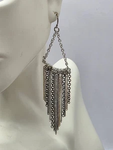 2 Farben Kette Quaste Boho Chic Ohrringe Haken 3 1/2" - Bild 1 von 4