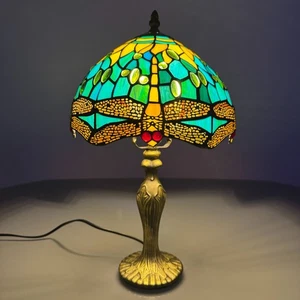 Handcrafted Tiffany Style Table Lamp Art Bedside Light Desk Lamps Stained Glass - Picture 1 of 25